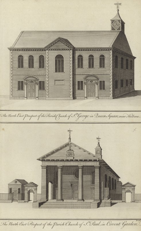 Church of St George, Queen Square, nära Holborn och Church of St Paul, Covent Garden av English School