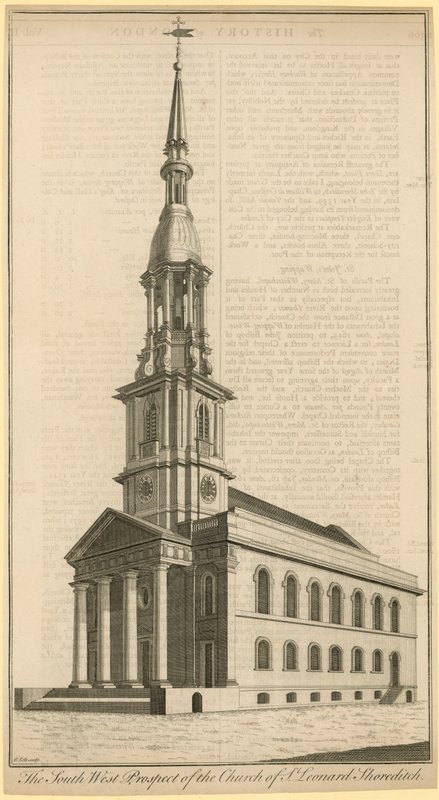 Kyrkan St Leonard, Shoreditch av English School