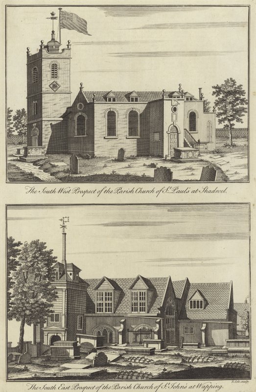 Church of St Paul, Shadwell och Church of St John, Wapping av English School