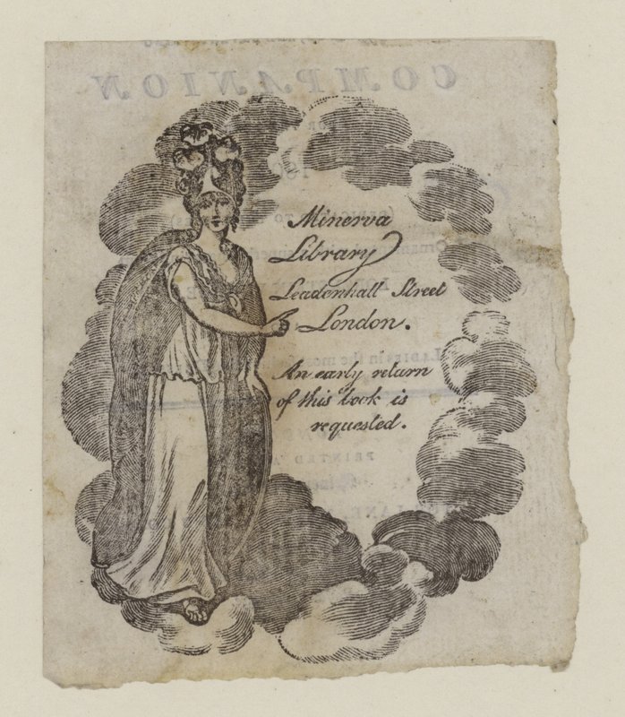 Cirkulerande bibliotek, Minerva bibliotek, handelskort av English School
