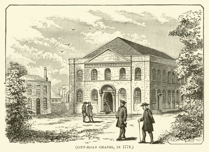 City-Road Chapel, år 1778 (gravyr) av English School