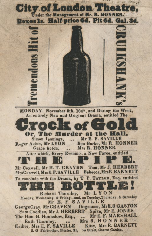 City of London Theatre, annons, 1847 av English School