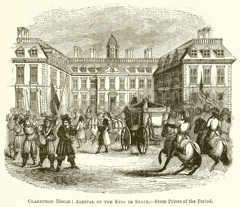 Clarendon House: Ankomst av kungen i staten av English School