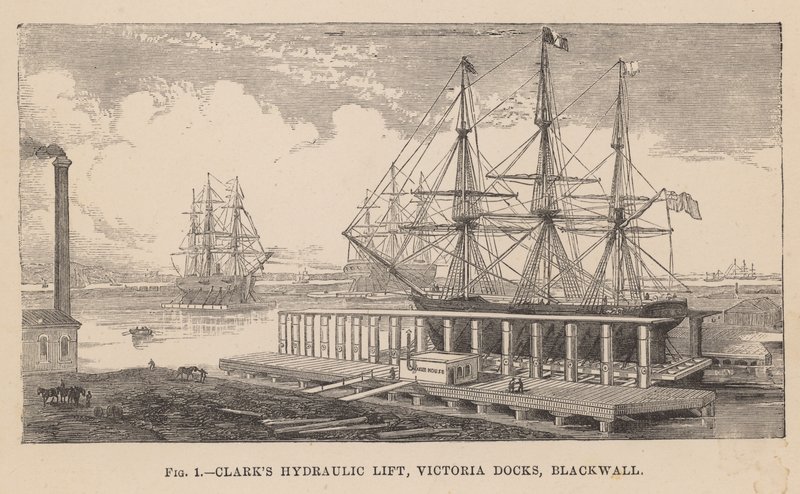 Clarks hydraullyft, Victoria Docks, Blackwall av English School