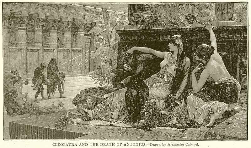 Cleopatra och Antonius död av English School