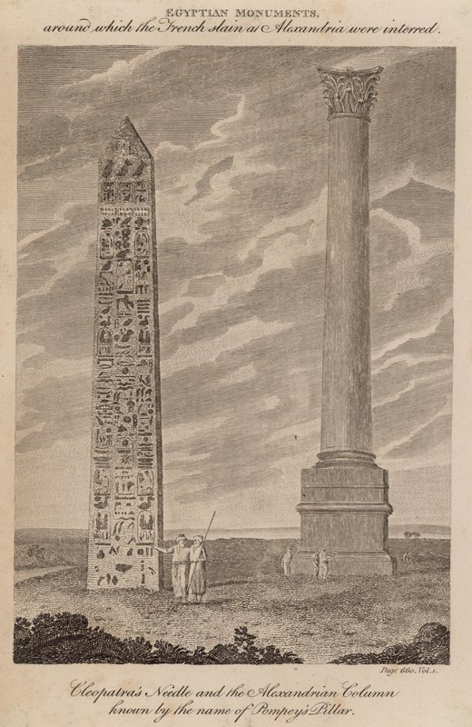 Cleopatras Needle och Alexandrian Column känd under namnet Pompeys Pillar av English School