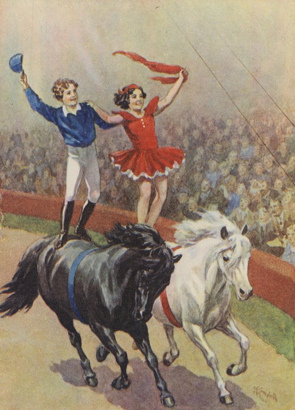 Smarta barn, födda och uppvuxna på cirkus (färglitografi) av English School