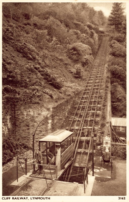 Cliff Railway, Lynmouth (s/v-foto) av English School