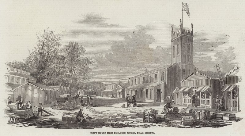 Clift-House Iron Building Works, nära Bristol (gravyr) av English School