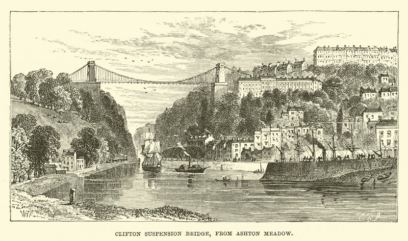 Clifton Suspension Bridge, från Ashton Meadow av English School