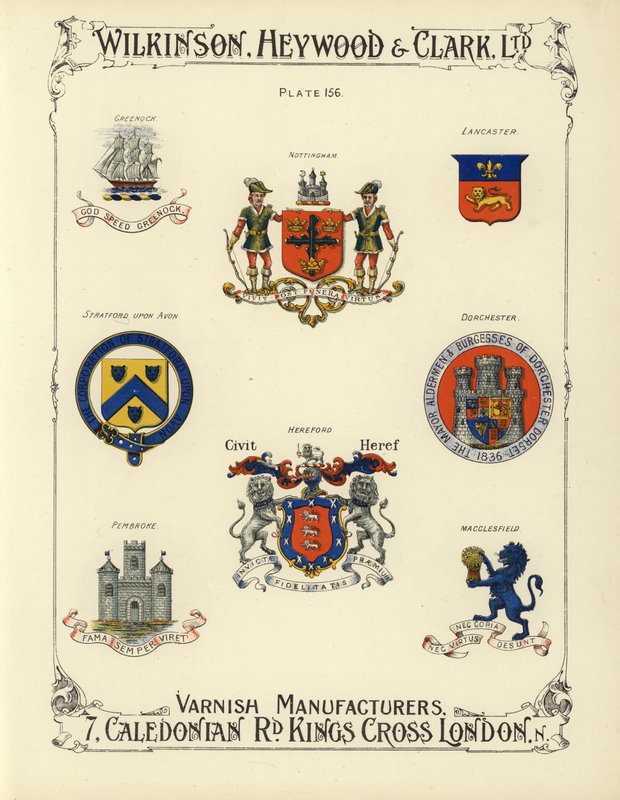 Vapensköldar från brittiska städer (chromolitho) av English School
