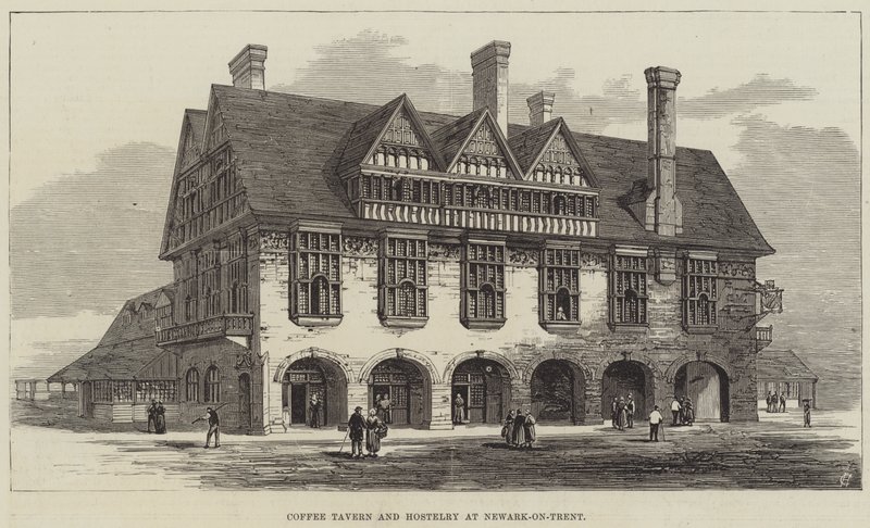 Coffee Tavern and Hostelry at Newark-on-Trent (gravyr) av English School