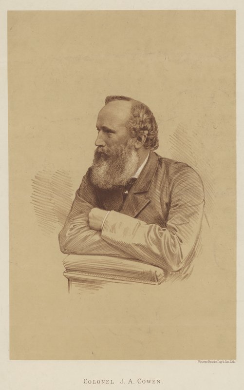 Överste J A Cowen (litho) av English School