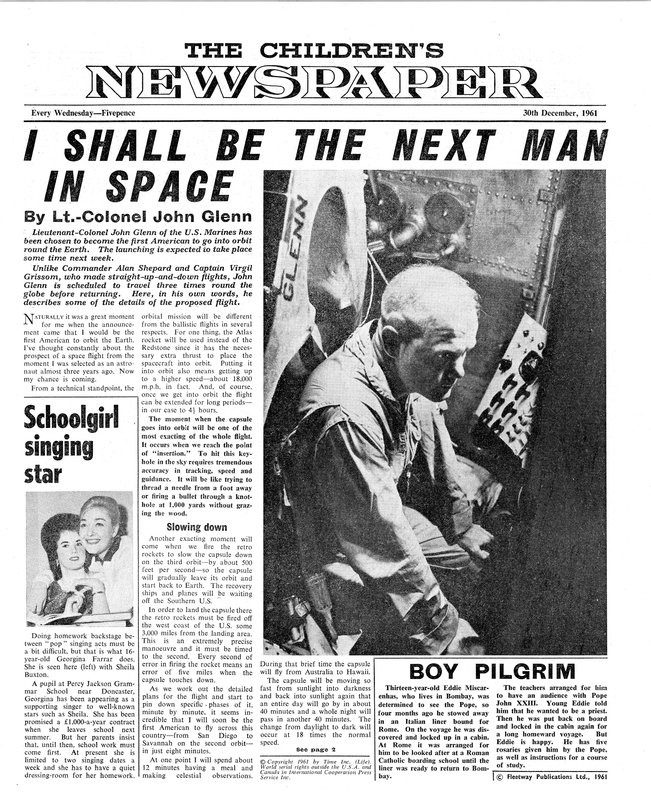 Överste John Glenn, förstasida i "The Children