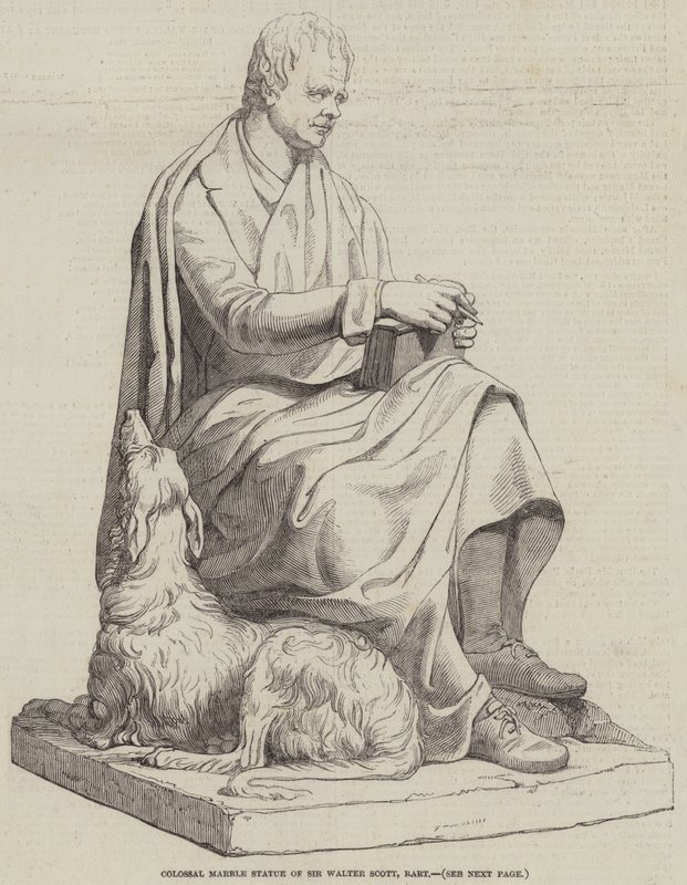Kolossal marmorstaty av Sir Walter Scott, Baronet (gravyr) av English School