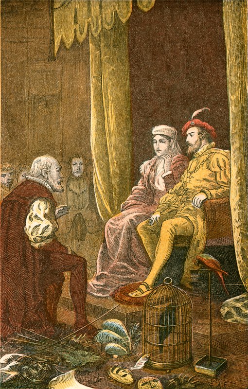 Columbus tog emot av Ferdinand och Isabella av English School