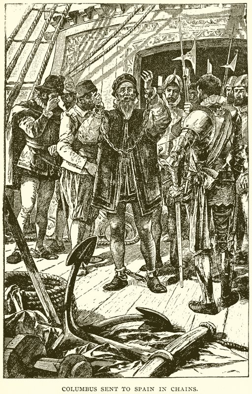 Columbus skickas till Spanien i Chains av English School
