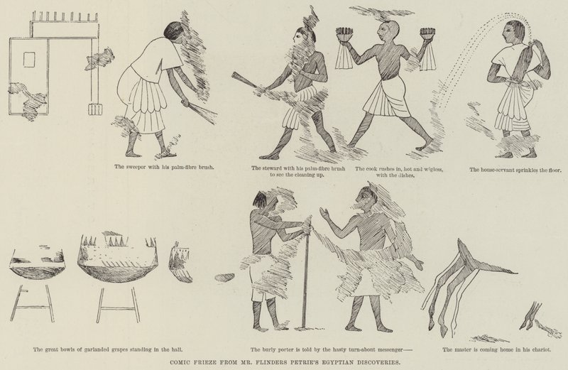 Seriefris från Mr Flinders Petries egyptiska upptäckter (gravyr) av English School