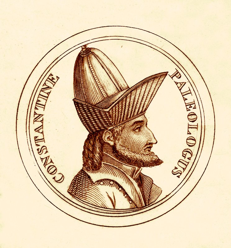 Constantine Paleologus, illustration från The Universal Historical Dictionary av George Crabb, publicerad 1825 (digitalt förbättrad bild) av English School