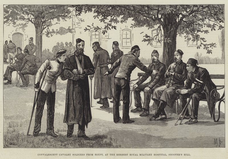 Konvalescent kavallerisoldater från Egypten, vid Herbert Royal Military Hospital, Shooter