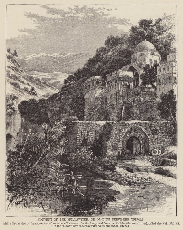 Mullawiyehs kloster, eller dansande dervischer, Tripoli (gravyr) av English School