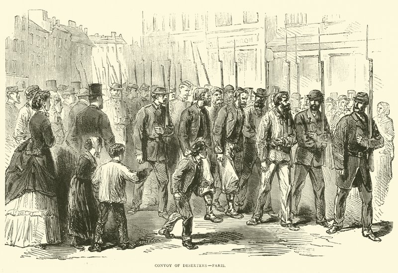 Konvoj av desertörer, Paris, oktober 1870 av English School