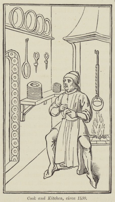Cook and Kitchen, cirka 1430 (gravyr) av English School