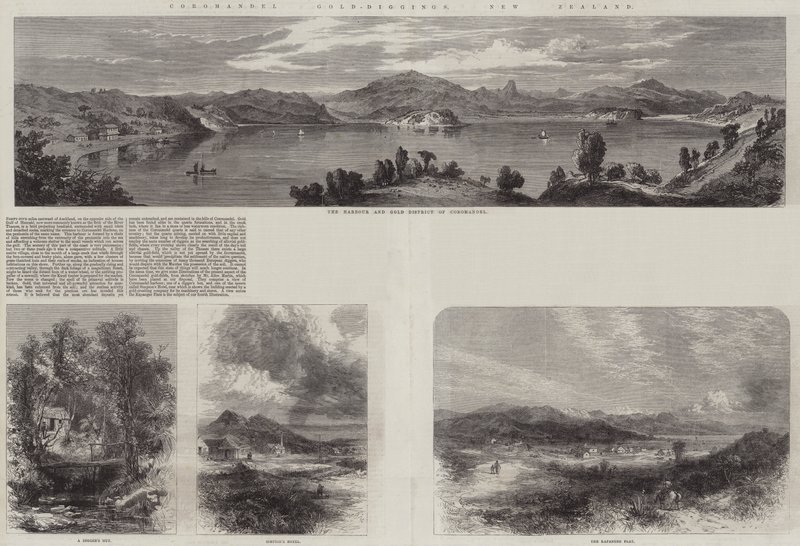 Coromandel Gold-Diggings, Nya Zeeland (gravyr) av English School