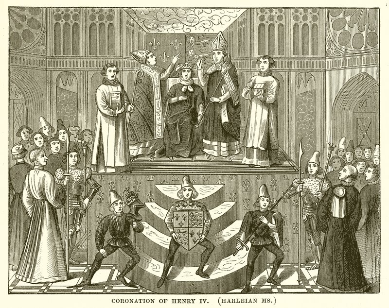 Kröningen av Henrik IV. (Harleian Ms) av English School