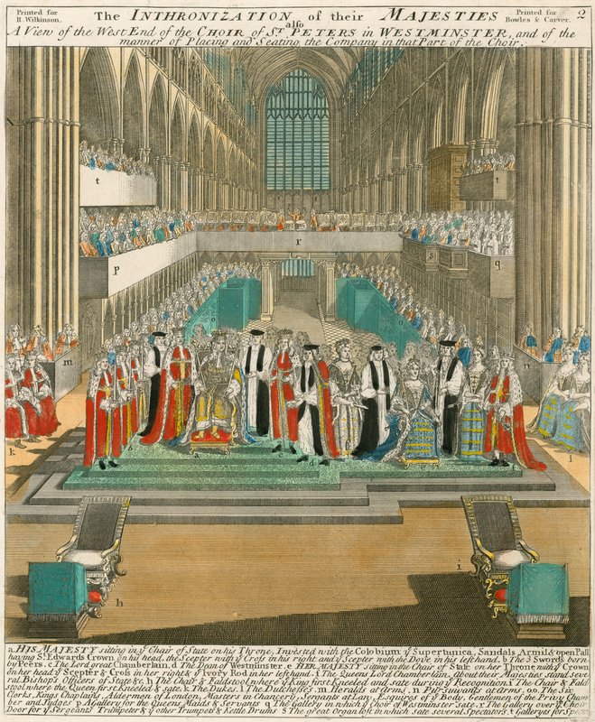 Kröning av kung William III och drottning Mary den 11 april 1689 av English School
