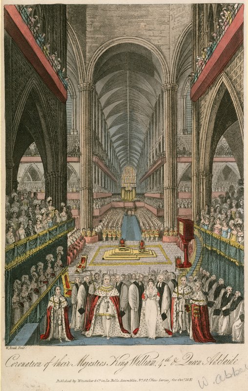 Kröning av deras majestäter kung William IV och drottning Adelaide i Westminster Abbey av English School