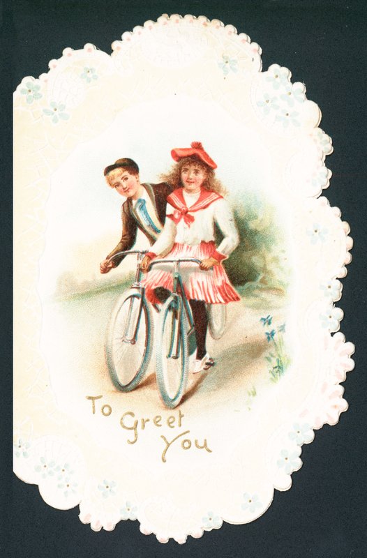 Par cyklar, julkort av English School