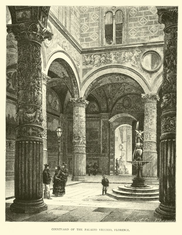 Gården till Palazzo Vecchio, Florens av English School