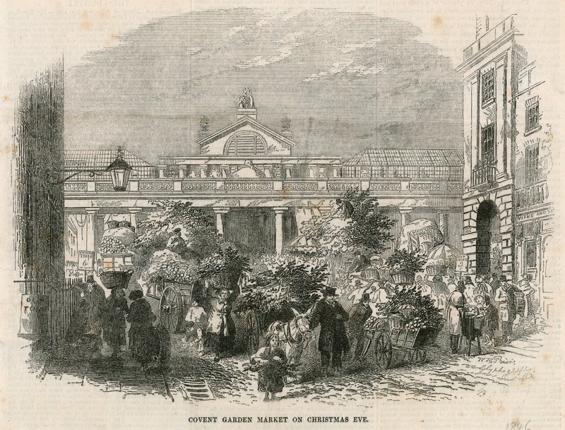 Covent Garden Market, London, på julafton av English School
