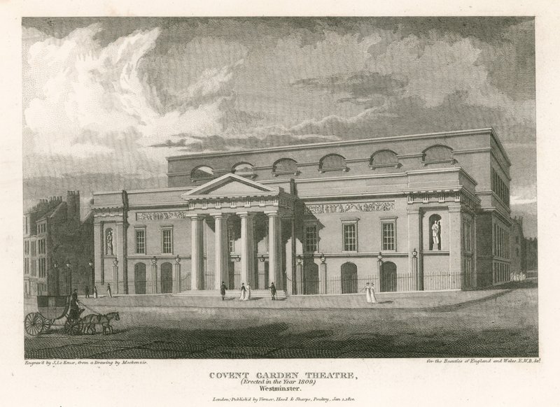 Covent Garden Theatre, Westminster, London (gravyr) av English School