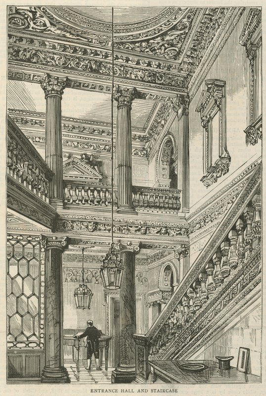 Cowfields, 30 Old Burlington Street: Entréhall och trappa av English School
