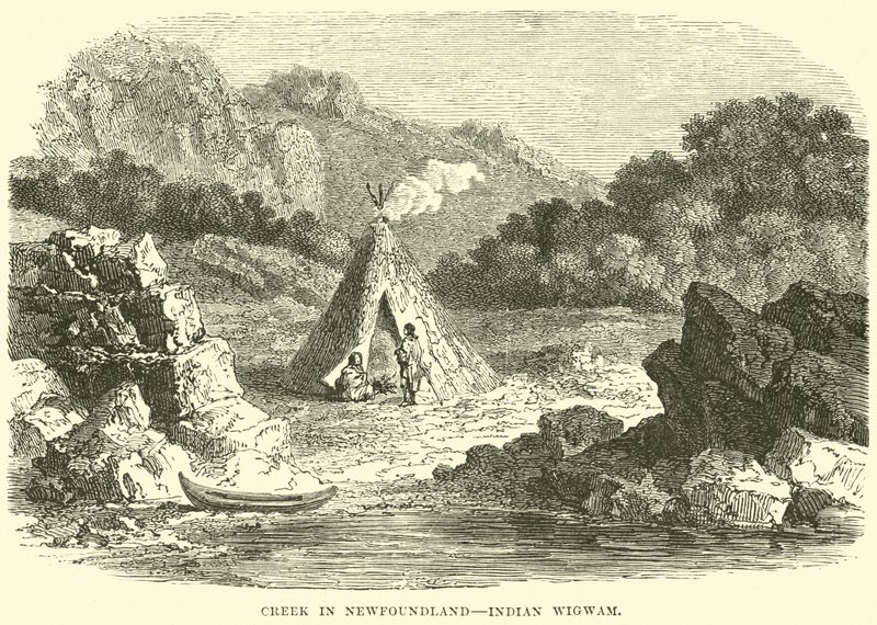 Creek i Newfoundland, indiska Wigwam av English School