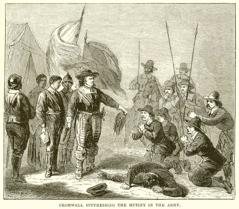 Cromwell undertrycker myteriet i armén av English School