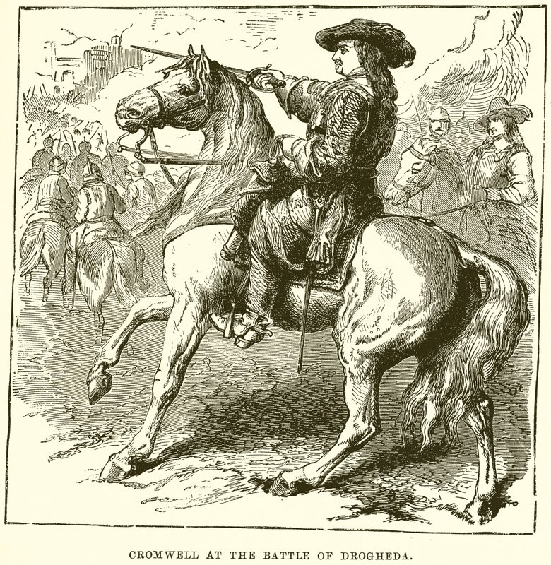Cromwell i slaget vid Drogheda av English School
