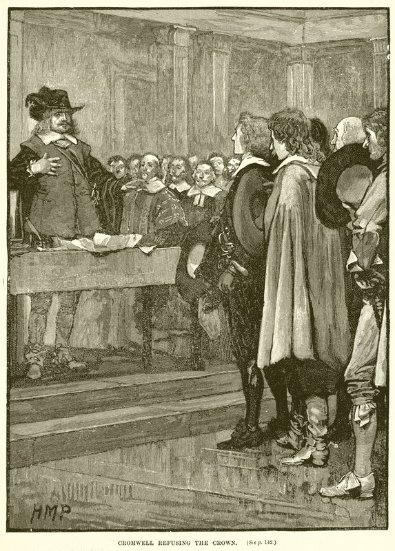 Cromwell vägrar kronan av English School