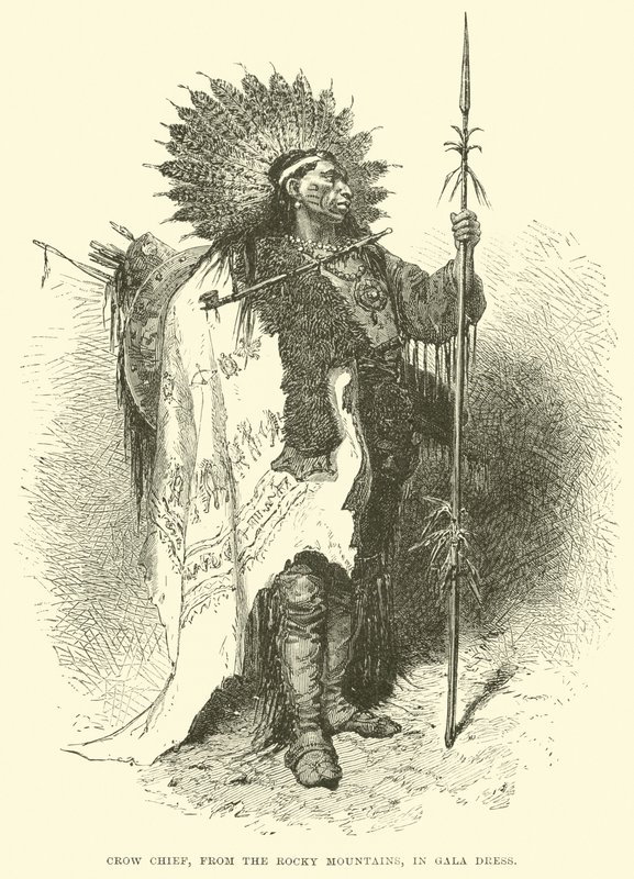 Crow Chief, från Klippiga bergen, i galaklänning av English School