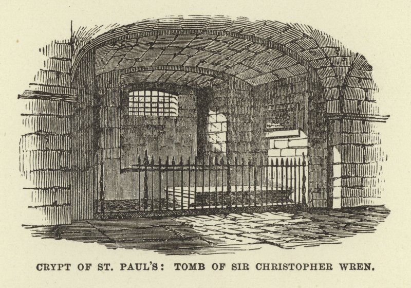 Crypt of St Pauls, Tomb of Sir Christopher Wren av English School