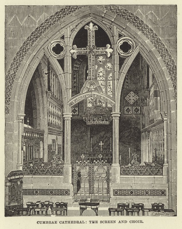 Cumbrae Cathedral, skärmen och kören av English School