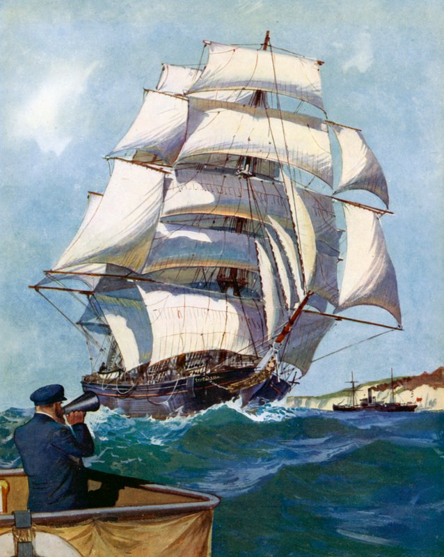 Cutty Sark, China Clipper (färglitografi) av English School