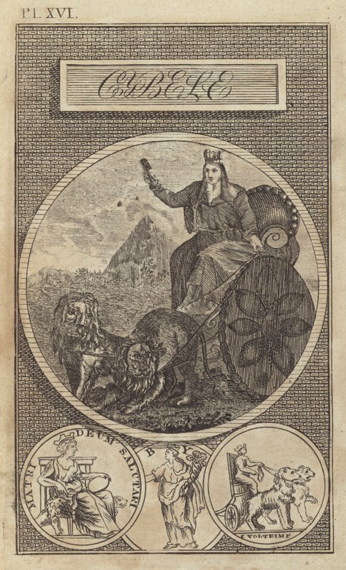 Cybele, antika anatoliska, grekiska och romerska jordgudinna (gravyr) av English School