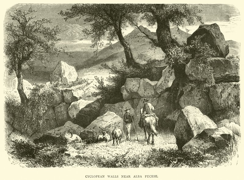 Cyclopean Walls nära Alba Fucese av English School
