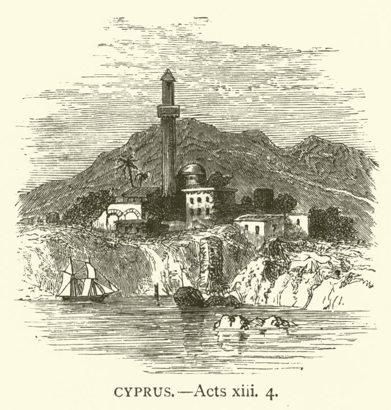 Cypern, Apostlagärningarna, xiii, 4 (gravyr) av English School