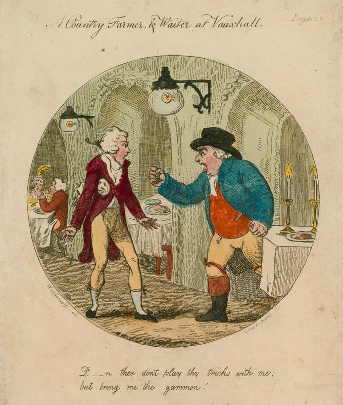 D--n du spelar inte dina knep med mig utan ge mig gammon; Vauxhall Gardens, London av English School