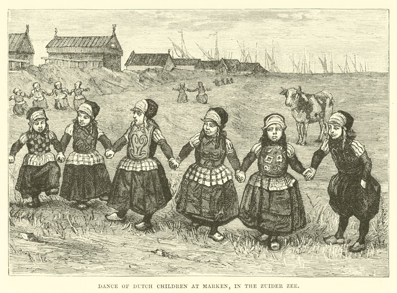 Nederländska barns dans på Marken, i Zuider Zee av English School