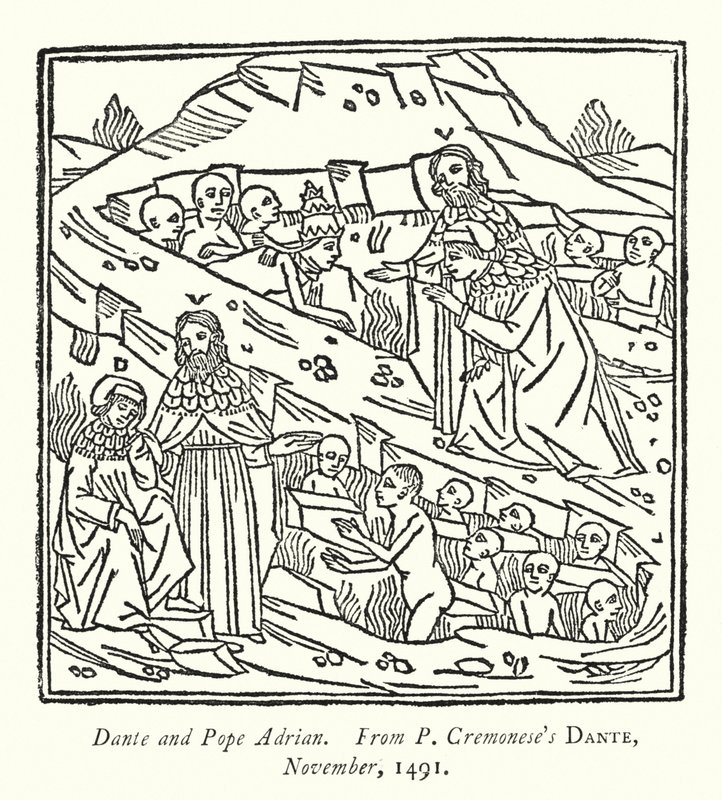 Dante och påven Adrianus, från P Cremonese
